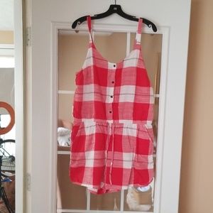 Old Navy plaid romper.